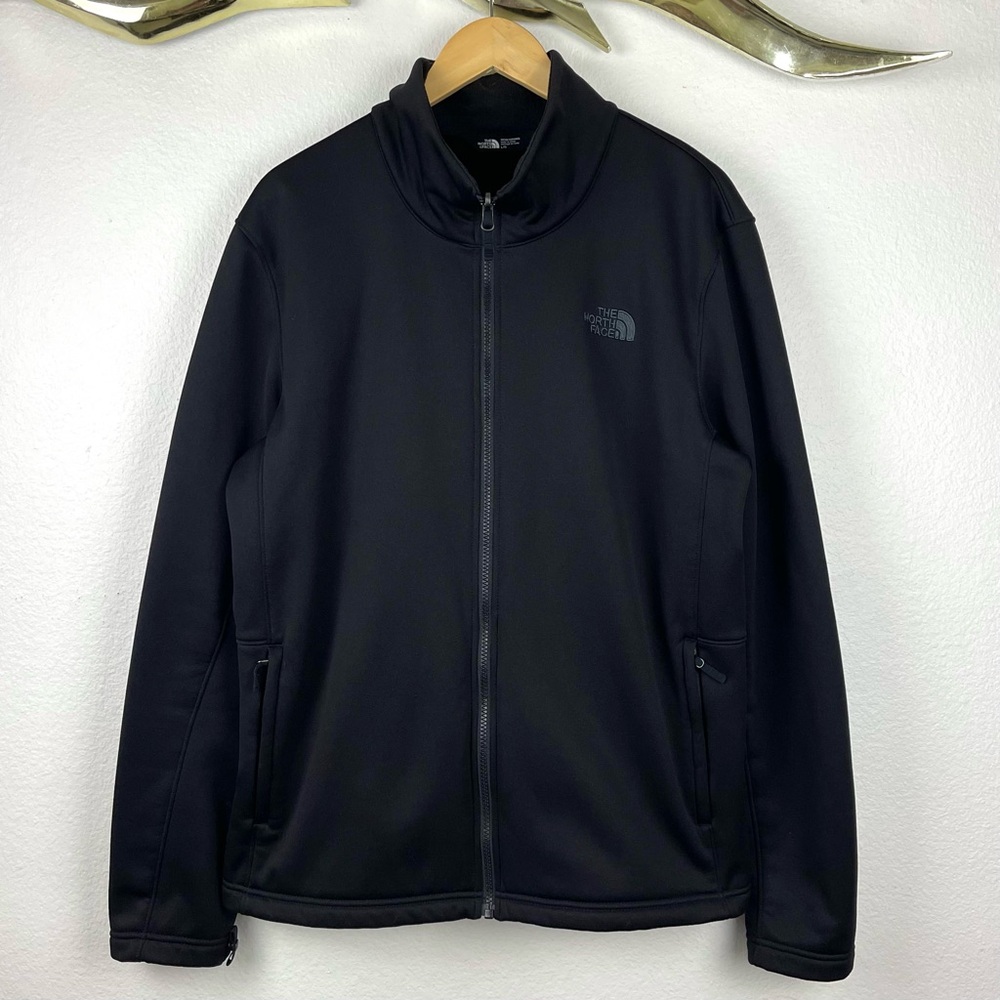 The North Face Black Polyester Jacket Fleece Lined High Neck Full Zip Jacket